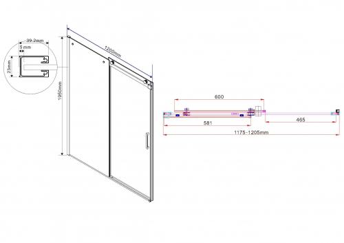Душевая дверь Vincea Como VPS-1C120CGB, 1200, черный матовый, стекло тонированное